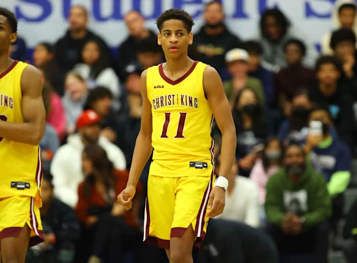 Christ the King (N.Y.) sophomore guard Kiyan Anthony, son of NBA great Carmelo Anthony, faces Bronny James and Sierra Canyon on Monday, 20 years after their fathers first played one another on TV in high school.
